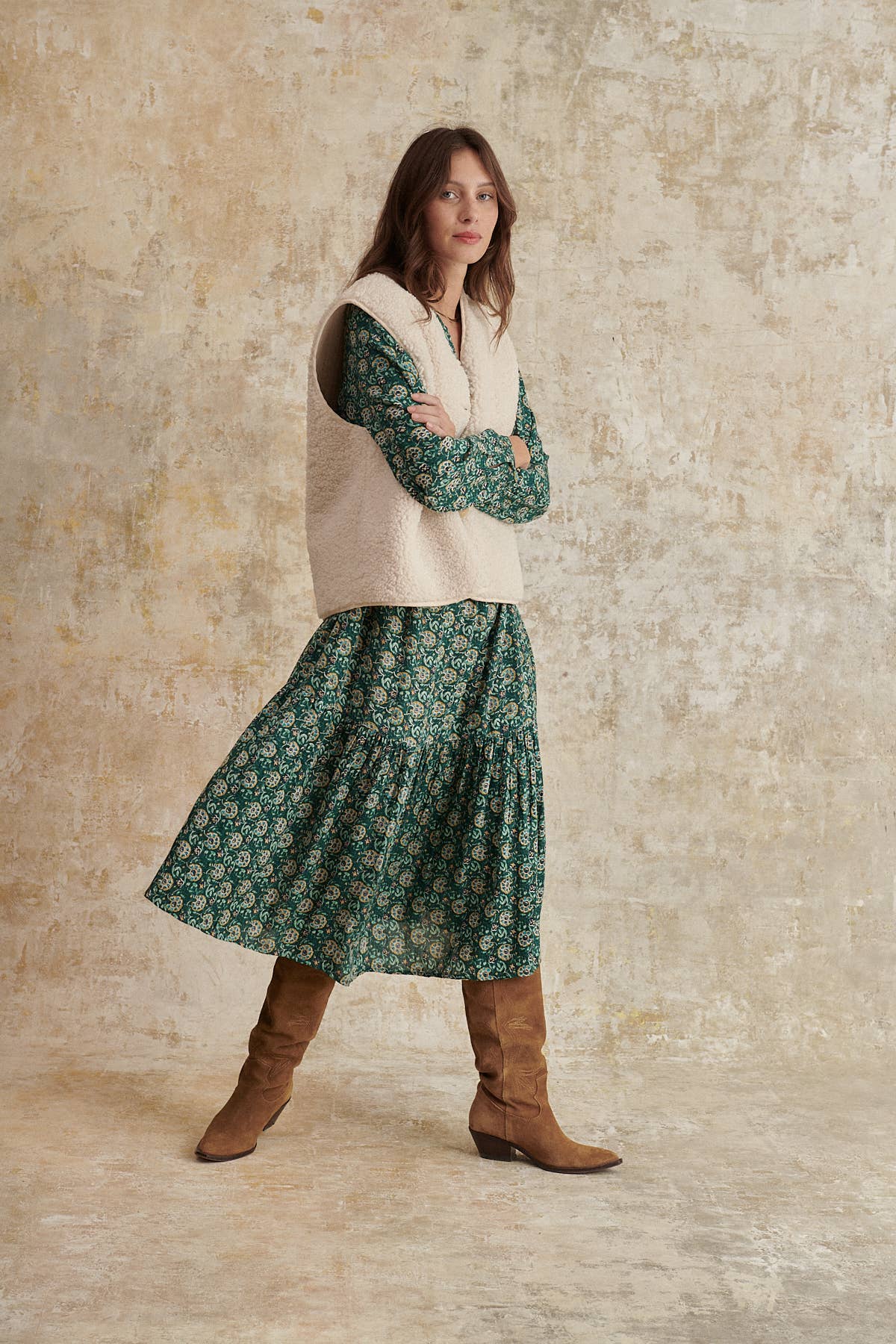 Hey PAULA long sleeve printed midi dress